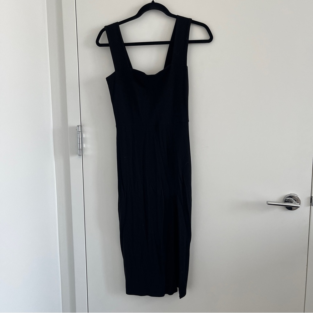 Reformation black Cassi midi dress